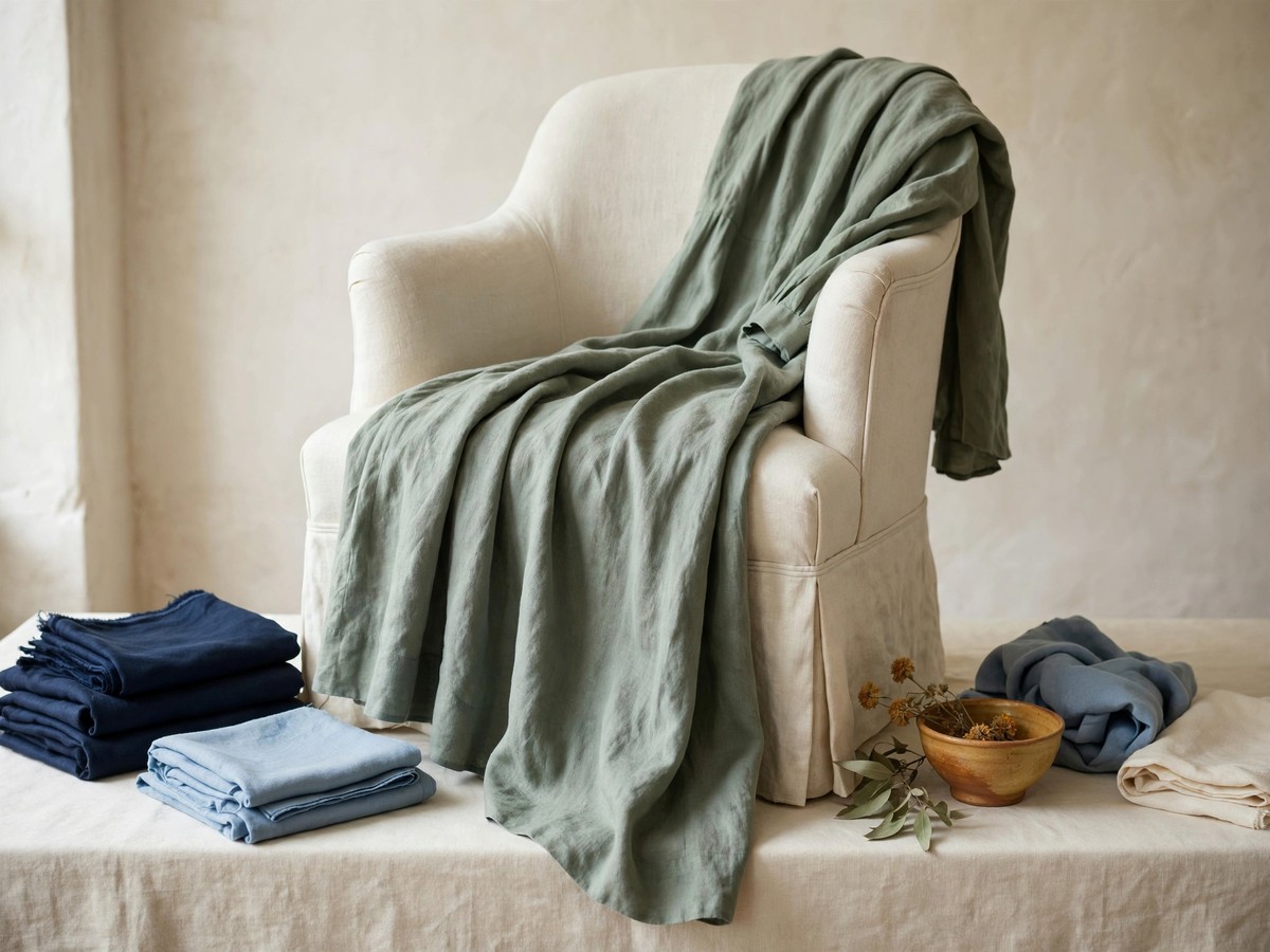 Sage dress softly draped over a chair